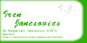 iren jancsovics business card